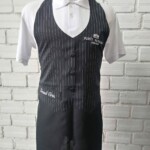 Avental modelo colete com logos bordadas Avental Modelo Colete - Uniformes Profissionais em Curitiba