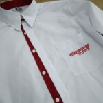 Camisa social masculina manga longa, branca com detalhes Camisa Social - Uniformes Profissionais em Curitiba