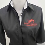 Camisete, manga 3/4 e detalhes Camisa social feminina - Uniformes Profissionais em Curitiba