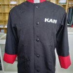 Uniformes Profissionais para restaurantes em Curitiba: dólmã chef com bordado da logo Dólmã Chef - Uniformes Profissionais em Curitiba