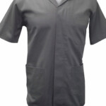 Jaleco de Brim manga curta, bolsos chapados e botões embutidos. Jaleco de Brim - Uniformes Para Indústria