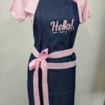 Avental modelo bolsão com detalhes Avental Jeans